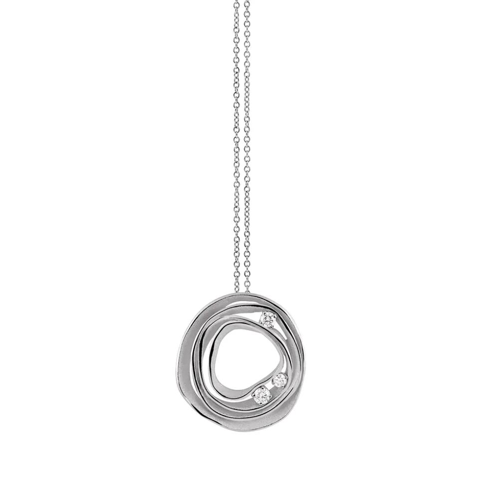 Cammilli Dune Necklace 18ct White Ice Gold with Diamonds