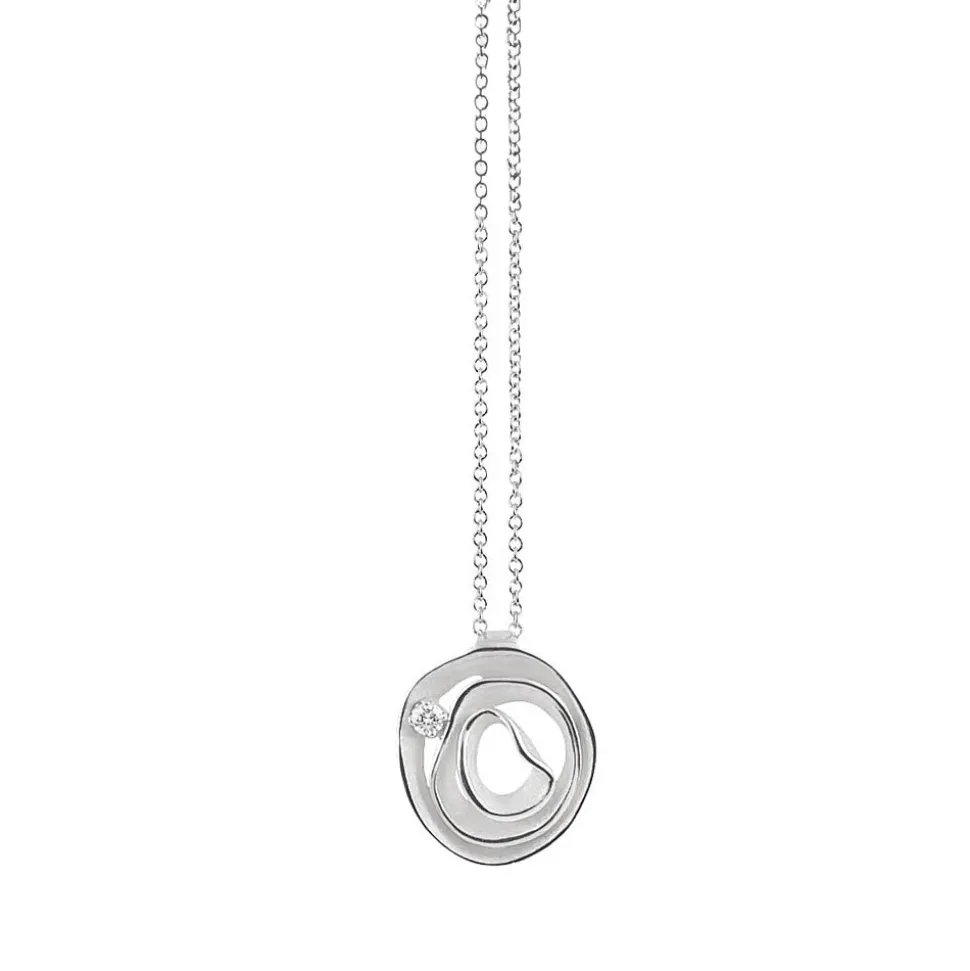 Cammilli Dune Necklace 18ct White Ice Gold with Diamonds
