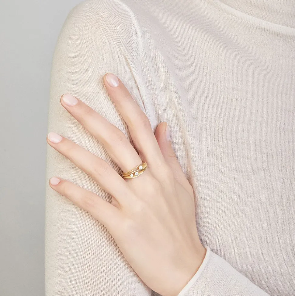 Cammilli Dune Ring 18ct Yellow Sunrise Gold with Diamonds