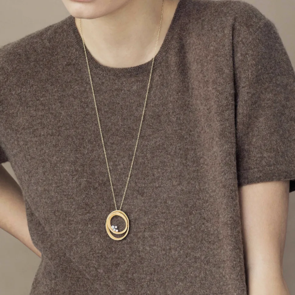 Cammilli Dune Solar Necklace 18ct Orange and Apricot Gold with Diamonds
