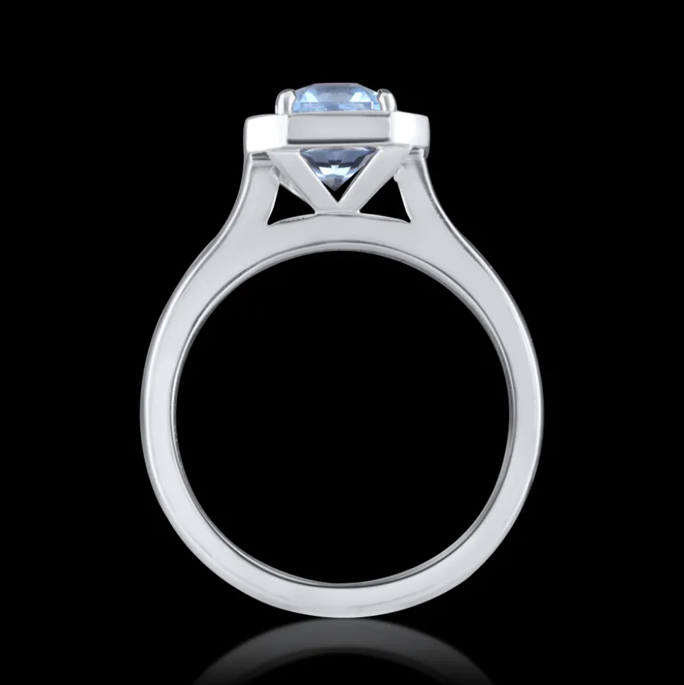 Cluster 1.45ct Aquamarine and Diamond White Gold Ring