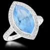 Cluster 1.65ct Aquamarine Platinum Ring