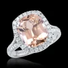 Cluster 4.85ct Brown/Peach Tourmaline White Gold Ring