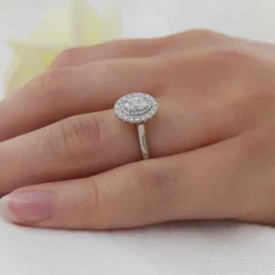 Cluster 0.34ct D SI2 Diamond Platinum Ring