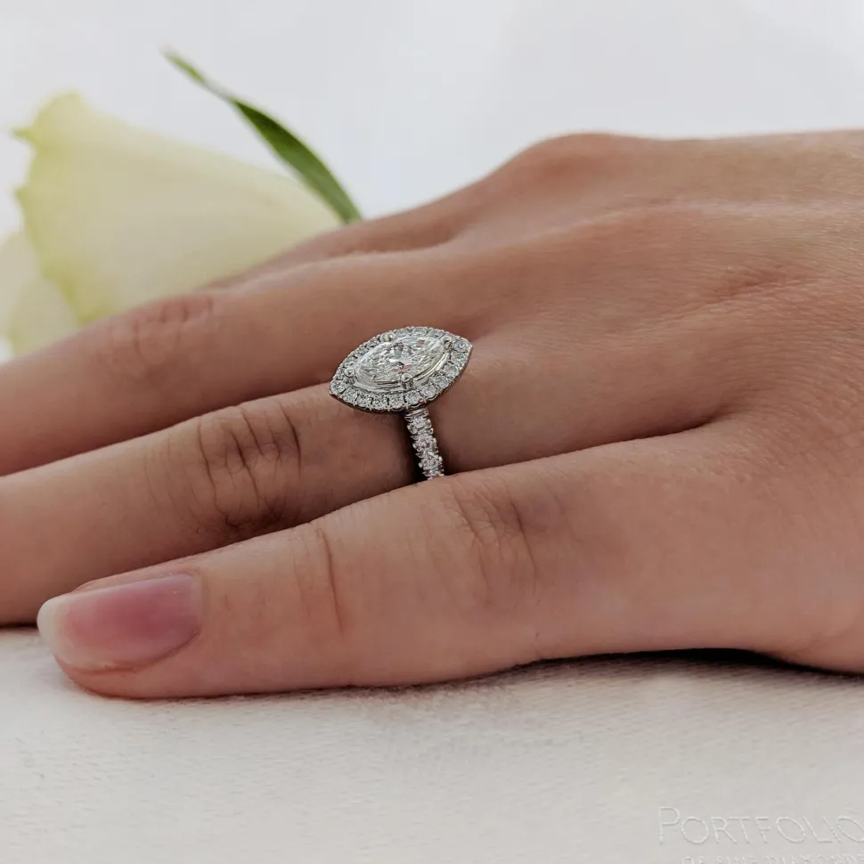 Cluster 0.50ct E SI1 Diamond Platinum Ring