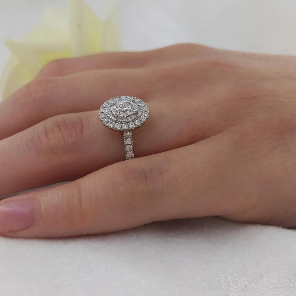 Cluster 0.50ct E SI1 Diamond Platinum Ring