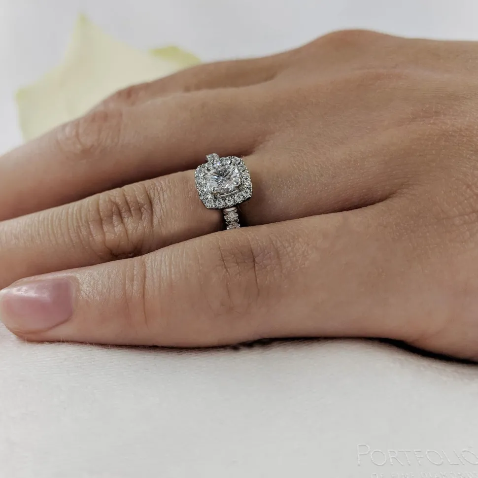 Cluster 0.40ct E SI1 Diamond Platinum Ring
