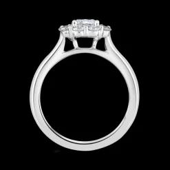 Cluster 0.91ct E SI1 Diamond Platinum Ring