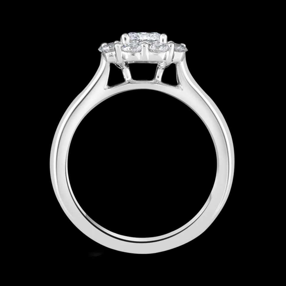 Cluster 0.91ct E SI1 Diamond Platinum Ring