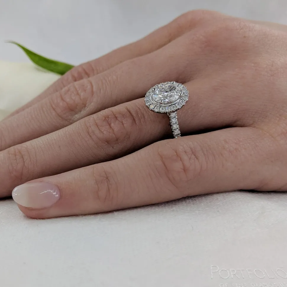 Cluster 0.90ct E SI1 Diamond Platinum Ring