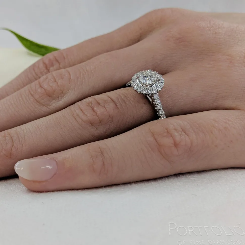 Cluster 0.40ct E SI1 Diamond Platinum Ring