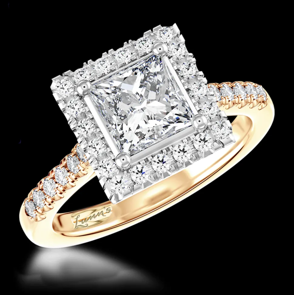 Cluster 0.40ct E SI1 Diamond Yellow Gold/Platinum Ring