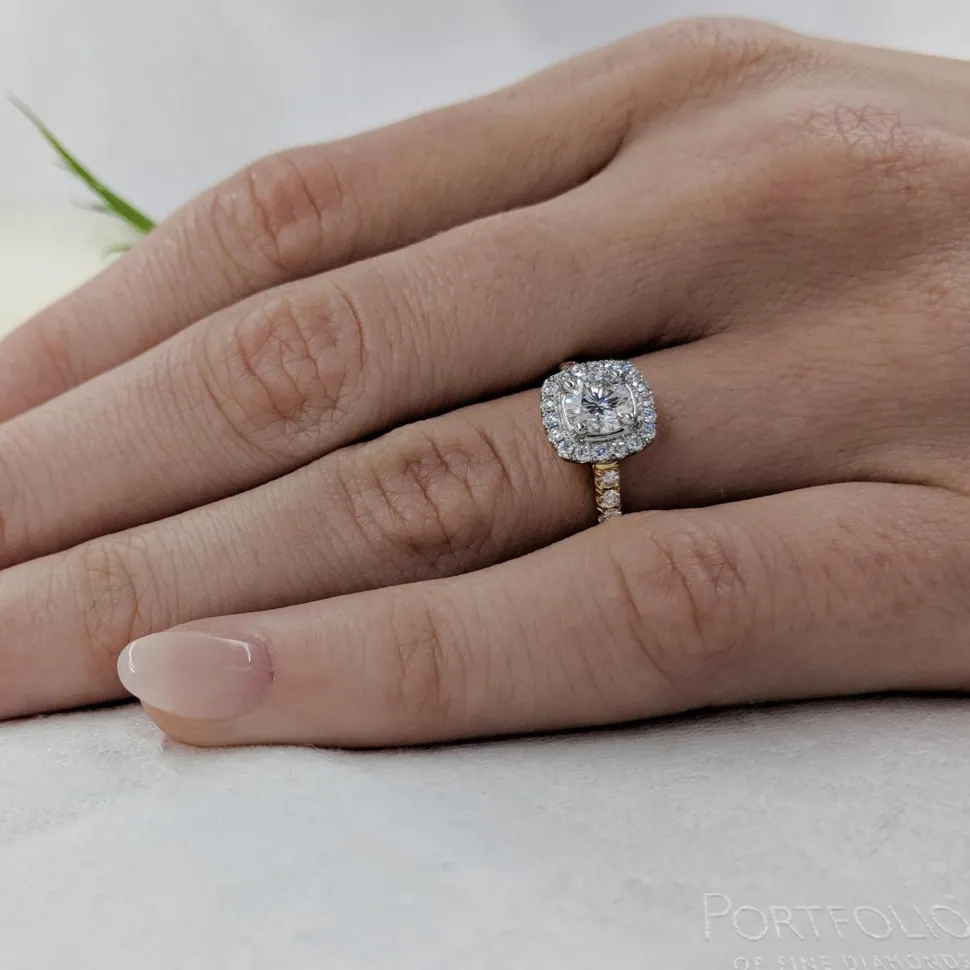 Cluster 0.51ct E SI1 Diamond Yellow Gold/Platinum Ring