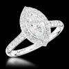 Cluster 0.50ct E VS1 Diamond Platinum Ring