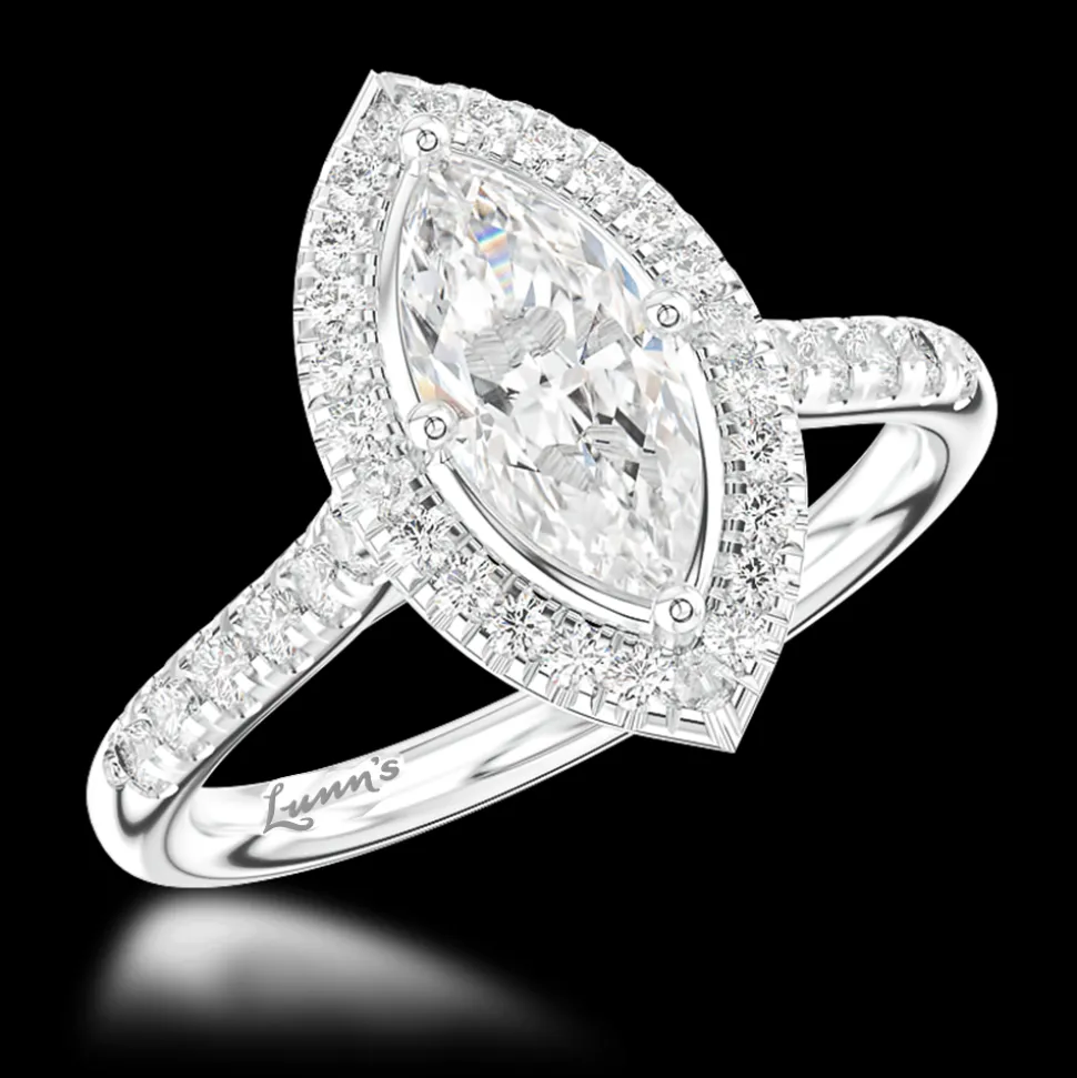 Cluster 0.82ct E VS2 Diamond Platinum Ring