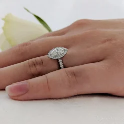 Cluster 0.50ct E VS1 Diamond Platinum Ring