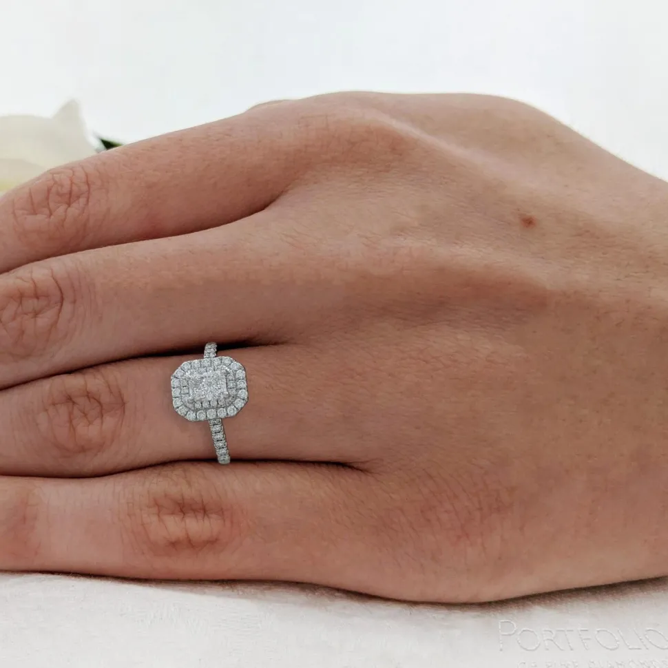 Cluster 0.50ct E VS2 Diamond Platinum Ring