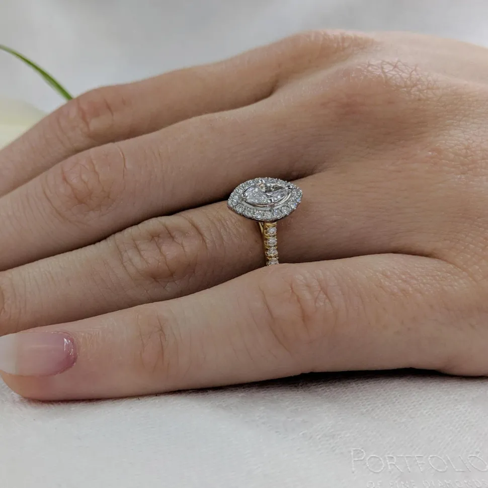 Cluster 0.40ct E VS2 Diamond Yellow Gold/Platinum Ring