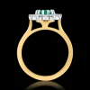 Cluster 1.17ct Emerald Yellow Gold Ring