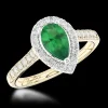 Cluster 0.61ct Emerald Yellow Gold/Platinum Ring