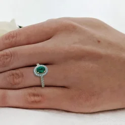 Cluster 0.70ct Emerald Yellow Gold/Platinum Ring