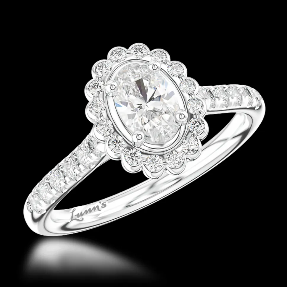 Cluster 0.50ct F SI1 Diamond Platinum Ring
