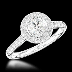Cluster 0.50ct F SI1 Diamond Platinum Ring