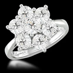 Cluster 0.40ct F SI1 Diamond Platinum Ring