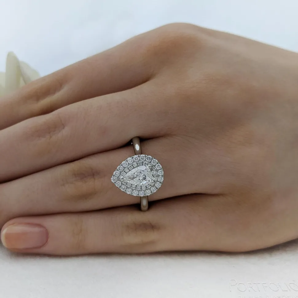 Cluster 0.71ct F SI1 Diamond Platinum Ring