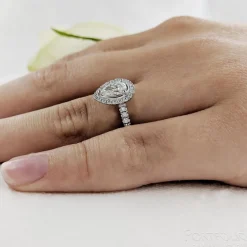 Cluster 0.50ct F SI1 Diamond Platinum Ring