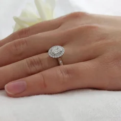 Cluster 0.40ct F SI1 Diamond Platinum Ring
