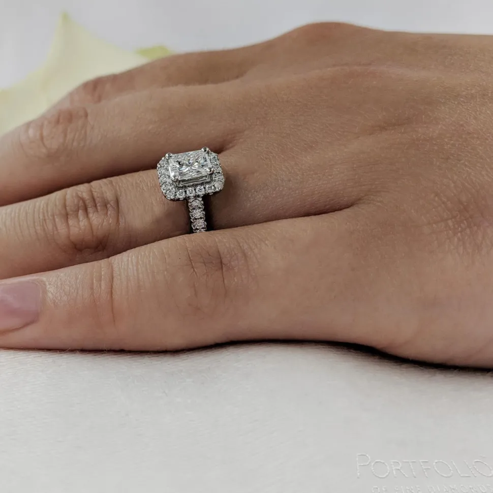 Cluster 0.50ct F SI1 Diamond Platinum Ring