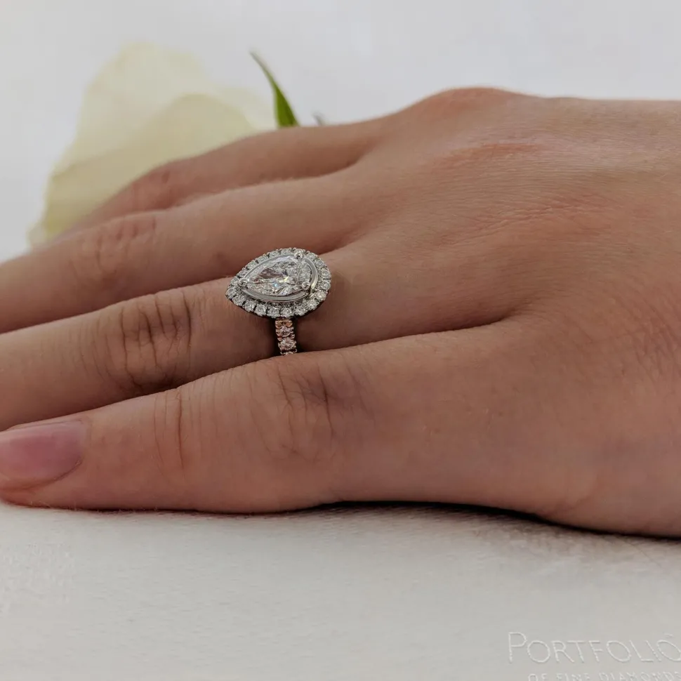 Cluster 0.70ct F SI1 Diamond Rose Gold/Platinum Ring