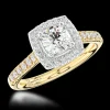 Cluster 0.50ct F SI1 Diamond Yellow Gold/Platinum Ring