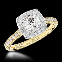 Cluster 0.50ct F SI1 Diamond Yellow Gold/Platinum Ring