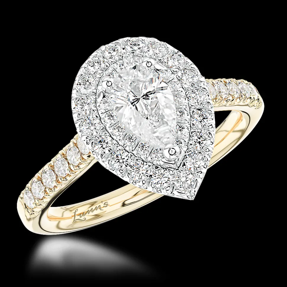 Cluster 0.50ct F SI1 Diamond Yellow Gold/Platinum Ring