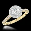 Cluster 0.41ct F SI1 Diamond Yellow Gold/Platinum Ring
