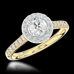 Cluster 0.41ct F SI1 Diamond Yellow Gold/Platinum Ring