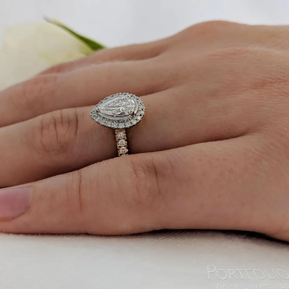 Cluster 0.40ct F SI1 Diamond Yellow Gold/Platinum Ring
