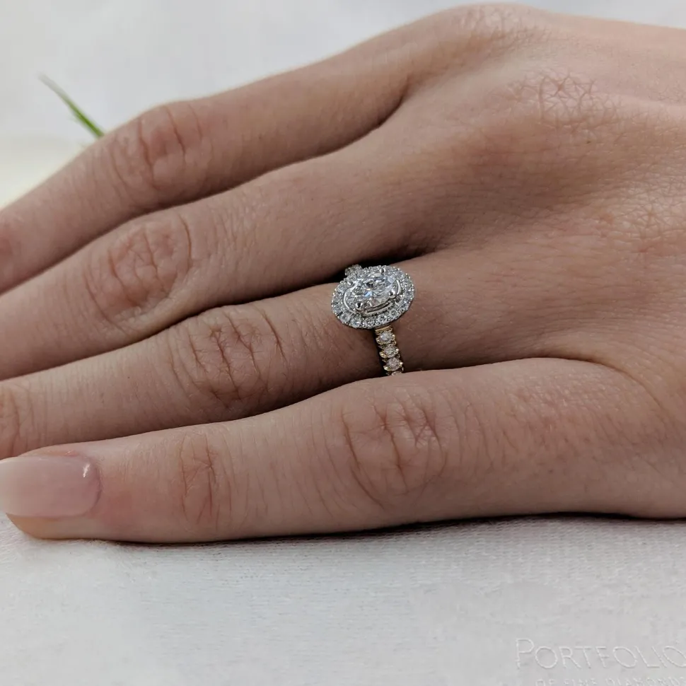 Cluster 0.33ct F SI1 Diamond Yellow Gold/Platinum Ring