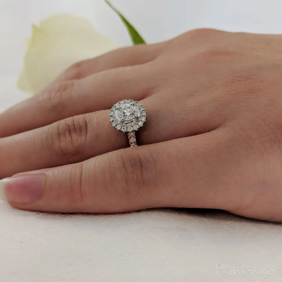 Cluster 0.41ct F SI1 Diamond Yellow Gold/Platinum Ring