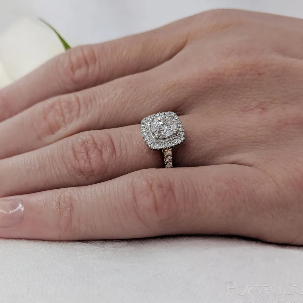 Cluster 0.90ct F SI1 Diamond Yellow Gold/Platinum Ring