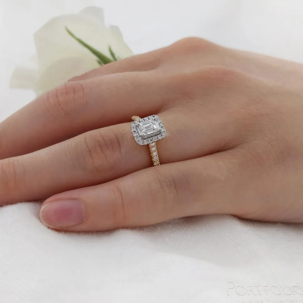 Cluster 0.40ct F SI1 Diamond Yellow Gold/Platinum Ring