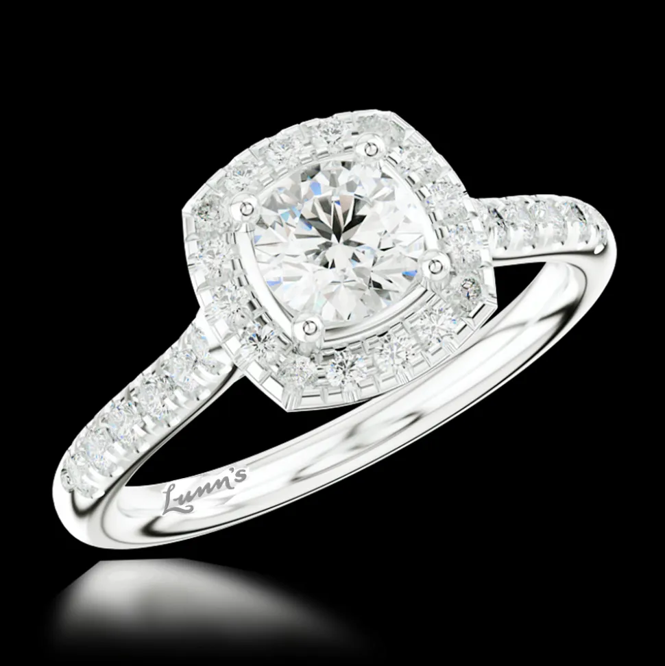 Cluster 0.51ct F VS2 Diamond Platinum Ring
