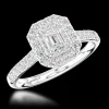 Cluster 0.70ct F VS2 Diamond Platinum Ring