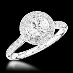 Cluster 0.80ct F VS2 Diamond Platinum Ring