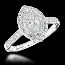 Cluster 0.70ct F VS2 Diamond Platinum Ring