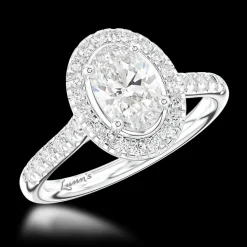 Cluster 0.70ct F VS2 Diamond Platinum Ring