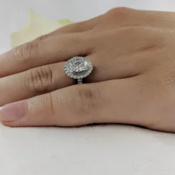 Cluster 0.70ct F VS2 Diamond Platinum Ring