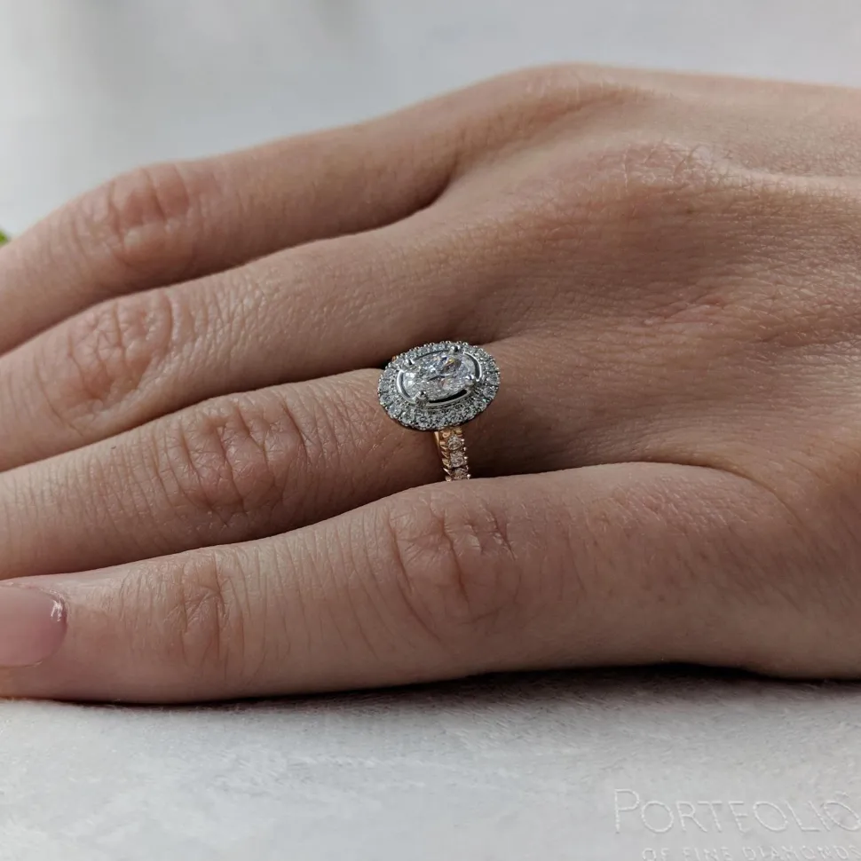 Cluster 0.40ct F VS2 Diamond Rose Gold/Platinum Ring